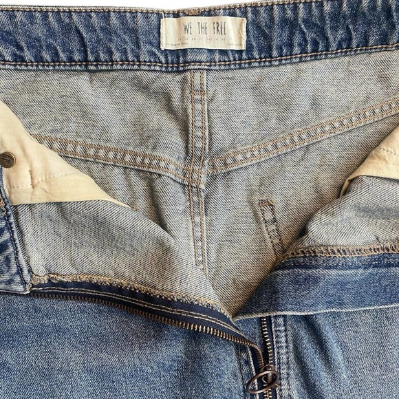 NWT FP We The Free Zip Front Blue Denim Mini Skirt - Picture 7 of 10